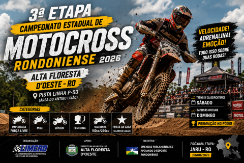 Alta Floresta D’Oeste recebe 3ª etapa do Campeonato Estadual de Motocross